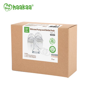 Haakaa Gen3 Silicone Breast Pump and Bottle Pack Grey 160ml