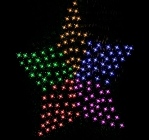 Image of Solar LED Star Net Light Rainbow 150