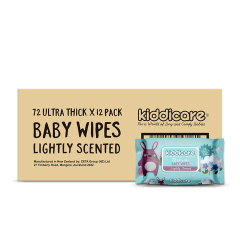 Image of Kiddicare Baby Wipes Lightly Scented Carton (12x72s) 864wipes